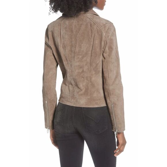 BlankNYC Suede Motorcycle Jacket - Sand Stoner M - Picture 3 of 9